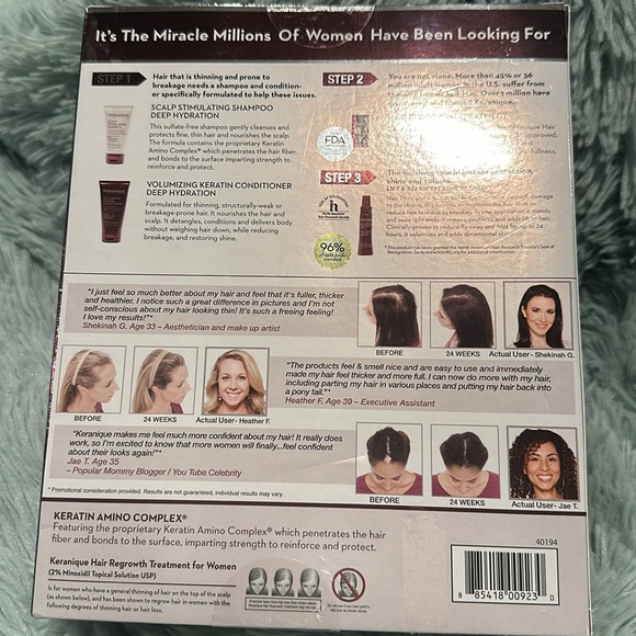 NWT KERANIQUE Complete Hair Regrowth. Deep Hydration for normal to dry hair. - Picture 6 of 6